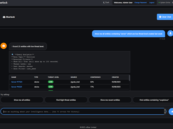 Sherlock AI Interface